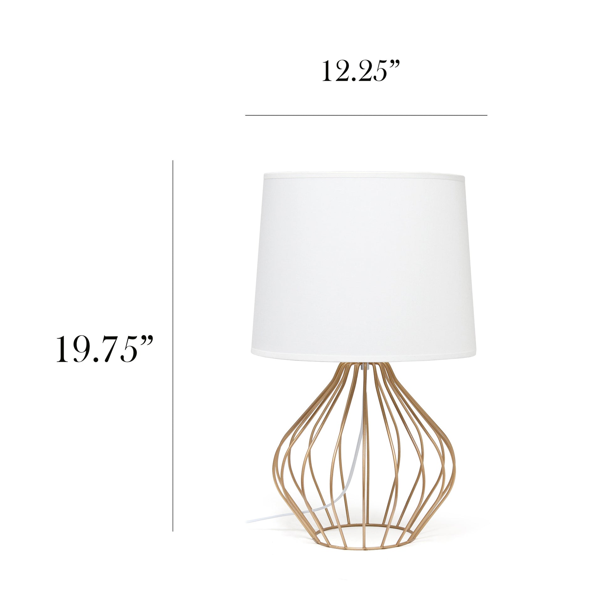 All The Rages Simple Designs White On Copper Geometrically Wired Table Lamp