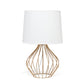 All The Rages Simple Designs White On Copper Geometrically Wired Table Lamp