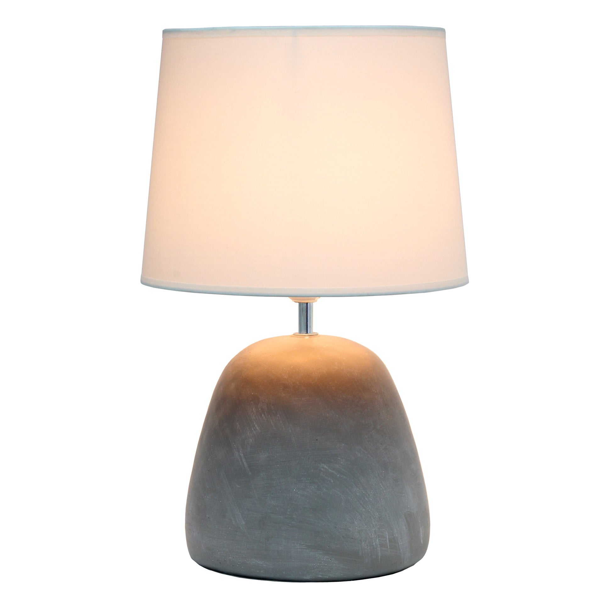 All The Rages Simple Designs White Round Concrete Table Lamp