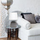 All The Rages Simple Designs White Round Concrete Table Lamp