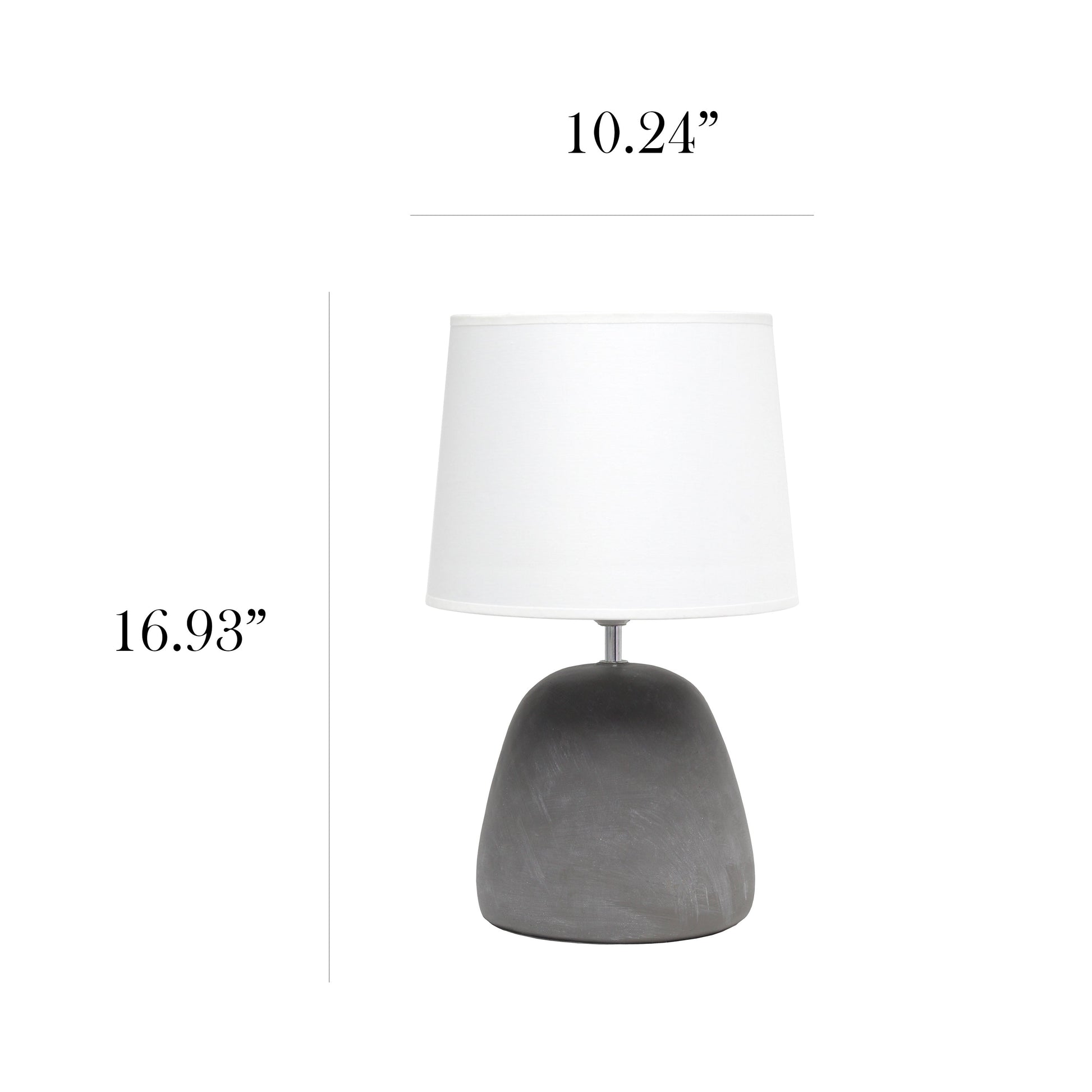 All The Rages Simple Designs White Round Concrete Table Lamp