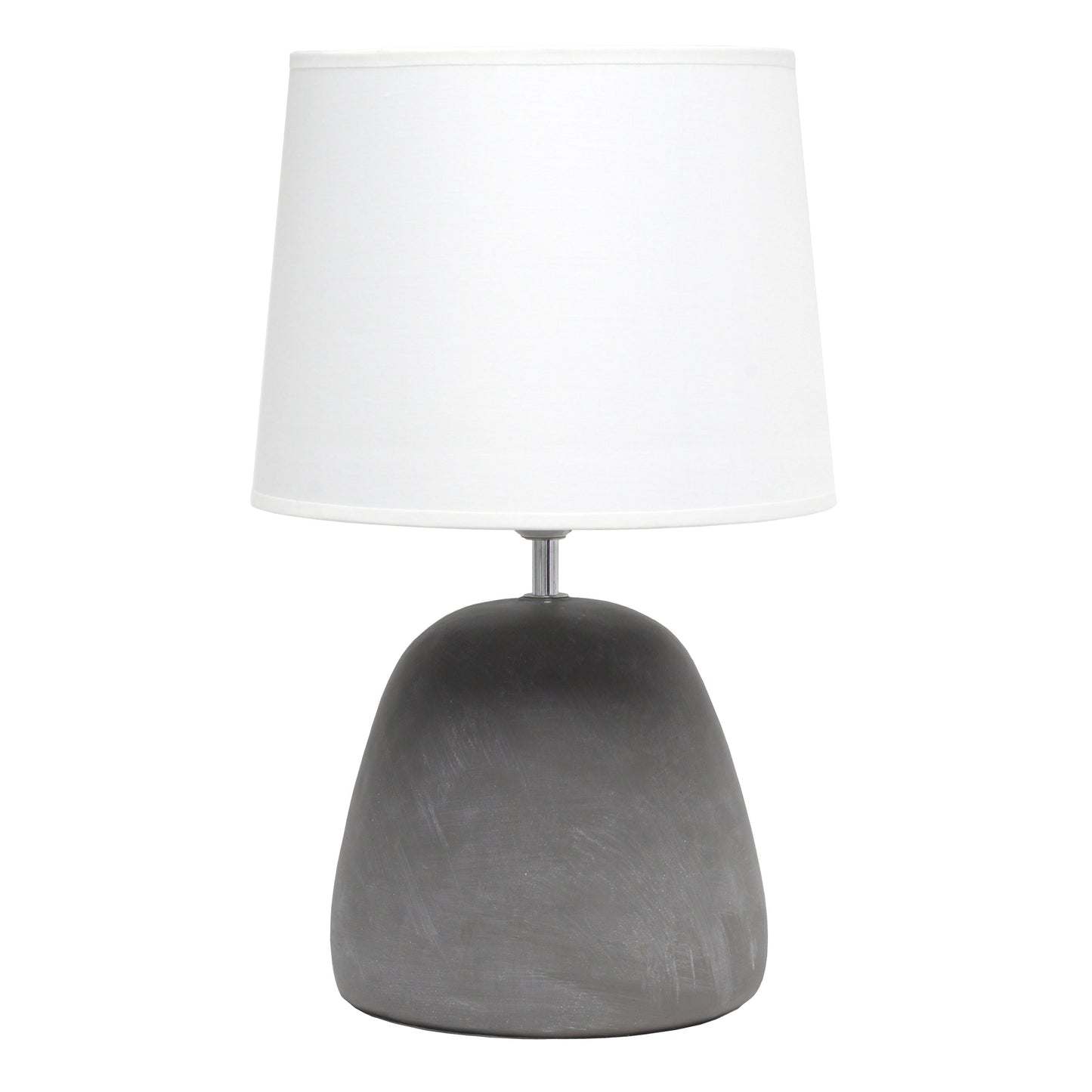 All The Rages Simple Designs White Round Concrete Table Lamp