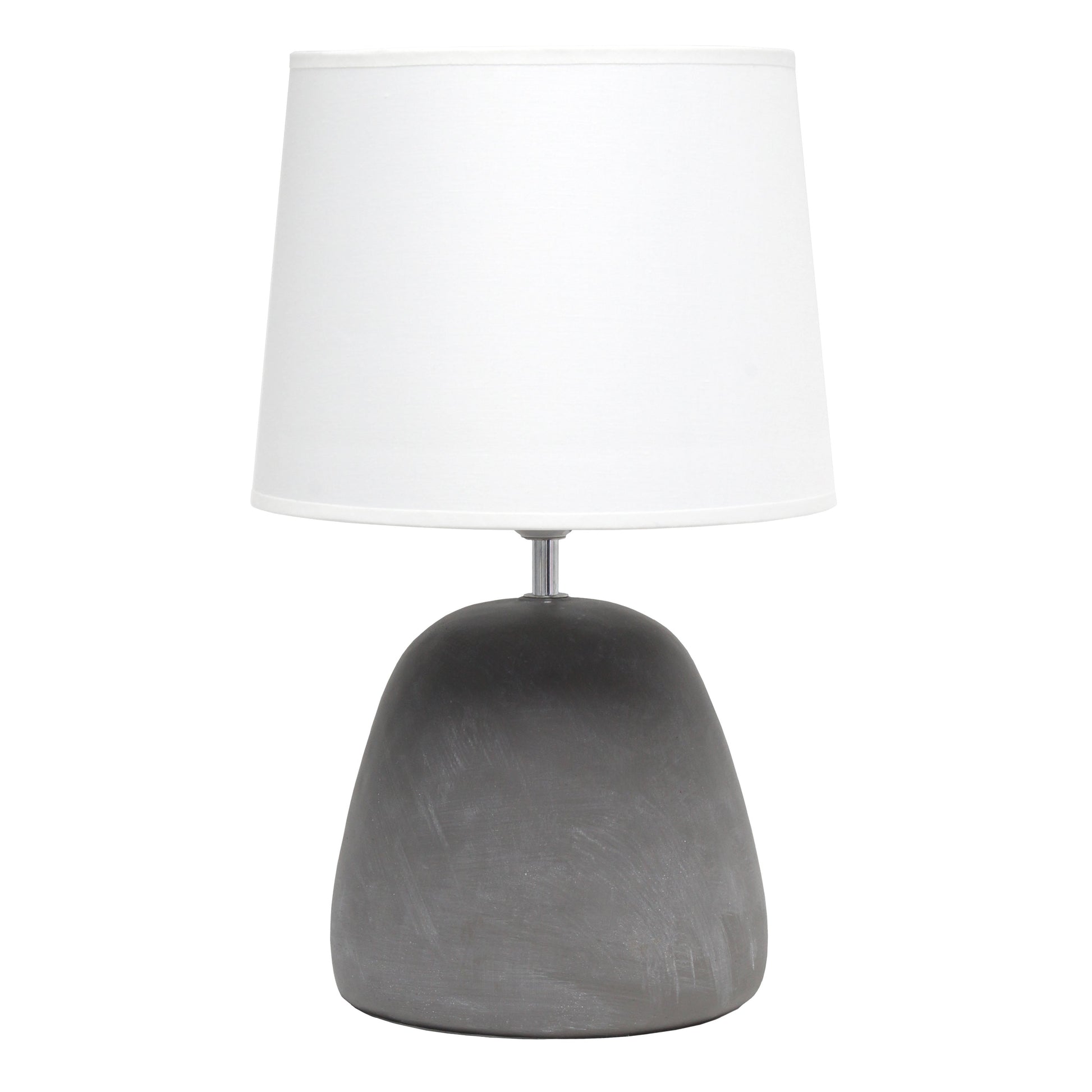 All The Rages Simple Designs White Round Concrete Table Lamp