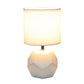 All The Rages Simple Designs White Round Prism Mini Table Lamp With Matching Fabric Shade