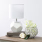 All The Rages Simple Designs White Round Prism Mini Table Lamp With Matching Fabric Shade