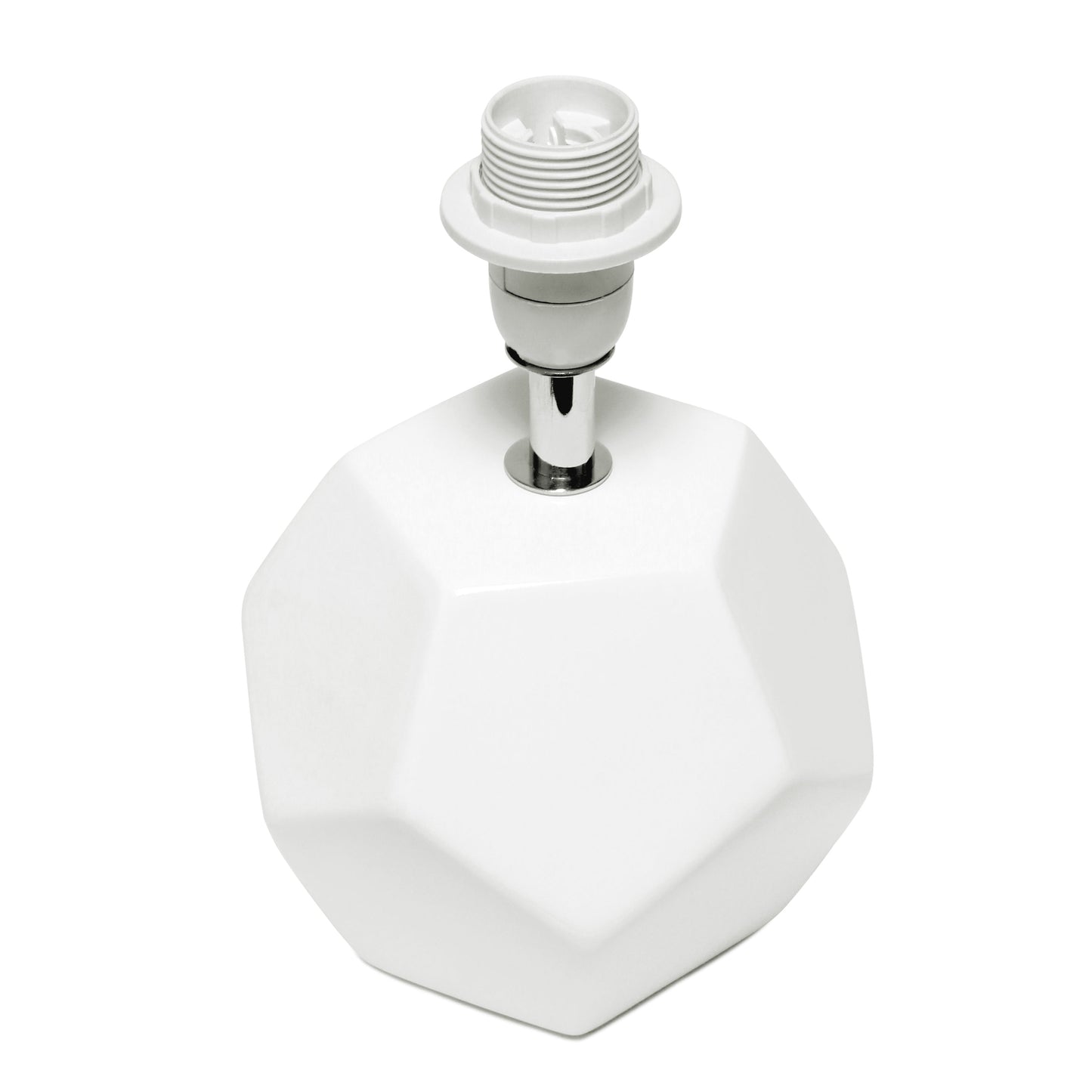 All The Rages Simple Designs White Round Prism Mini Table Lamp With Matching Fabric Shade