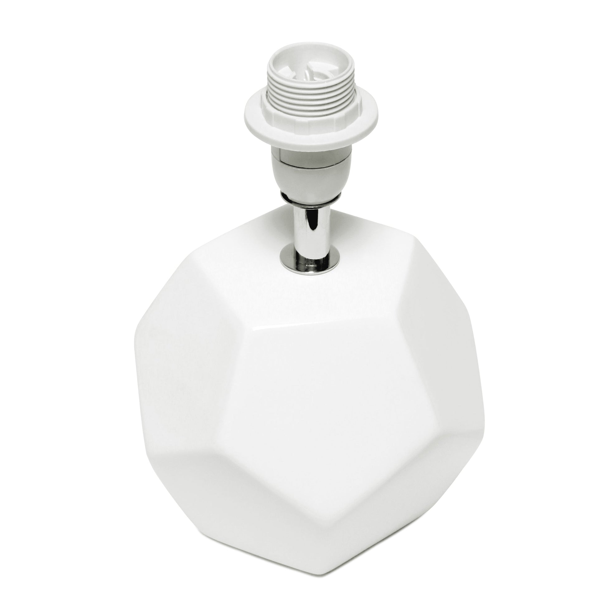 All The Rages Simple Designs White Round Prism Mini Table Lamp With Matching Fabric Shade