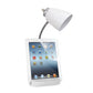 All The Rages Simple Designs White Semi-Flexible Desk Lamp With iPad Tablet Stand Book Holder & USB Charging Outlet