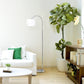 All The Rages Simple Designs White Shade & Brushed Nickel Finish Arched Floor Lamp