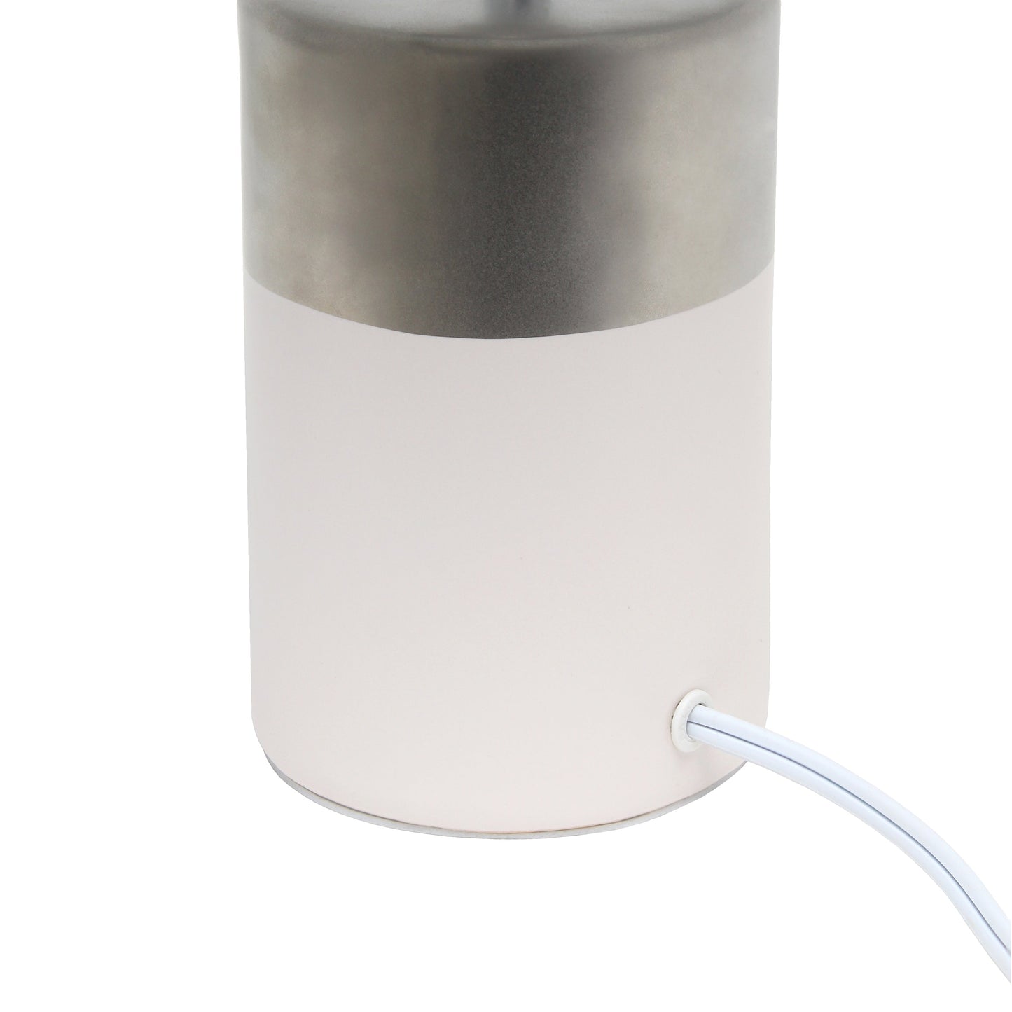 All The Rages Simple Designs White & Silver 2-Toned Basics Table Lamp