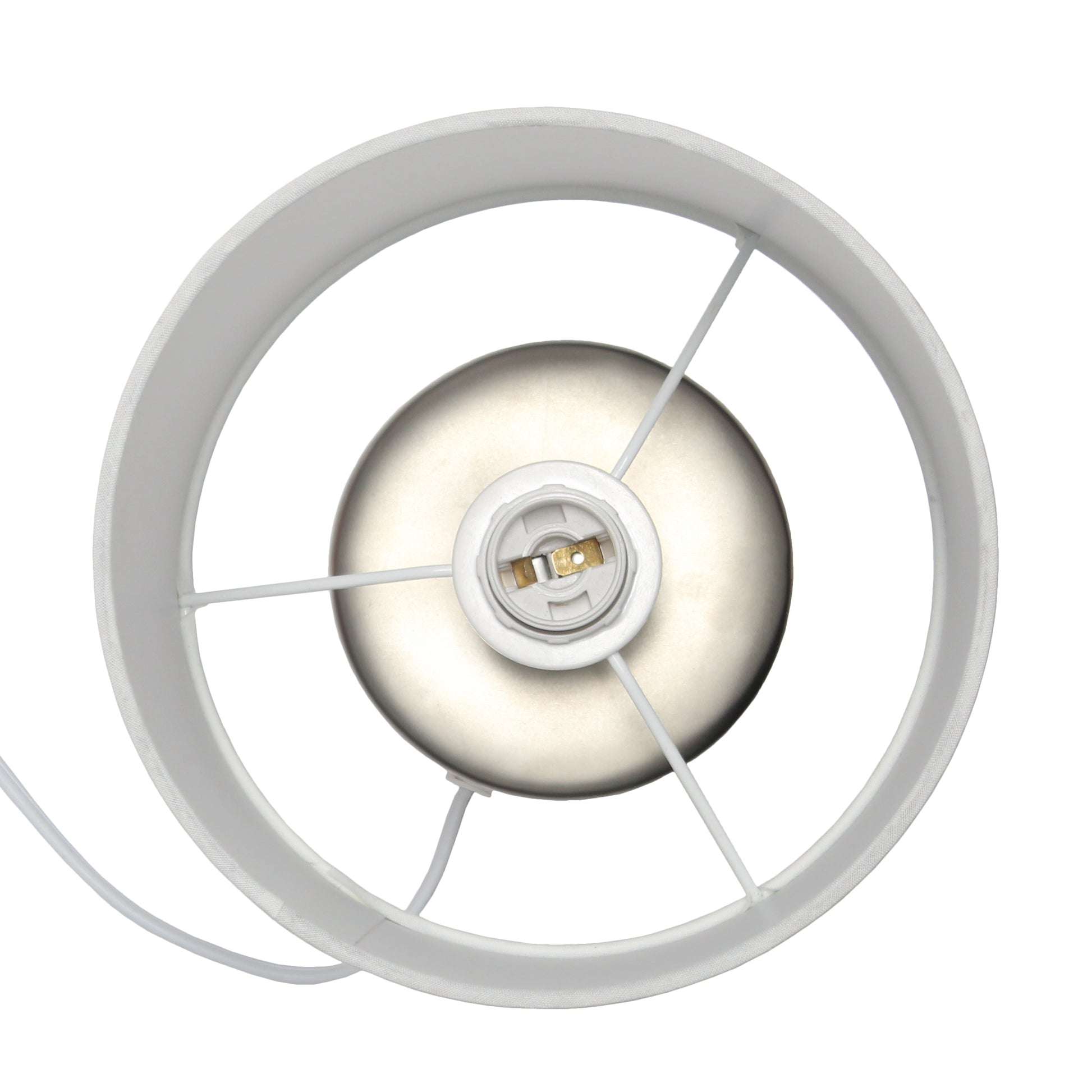 All The Rages Simple Designs White & Silver 2-Toned Basics Table Lamp