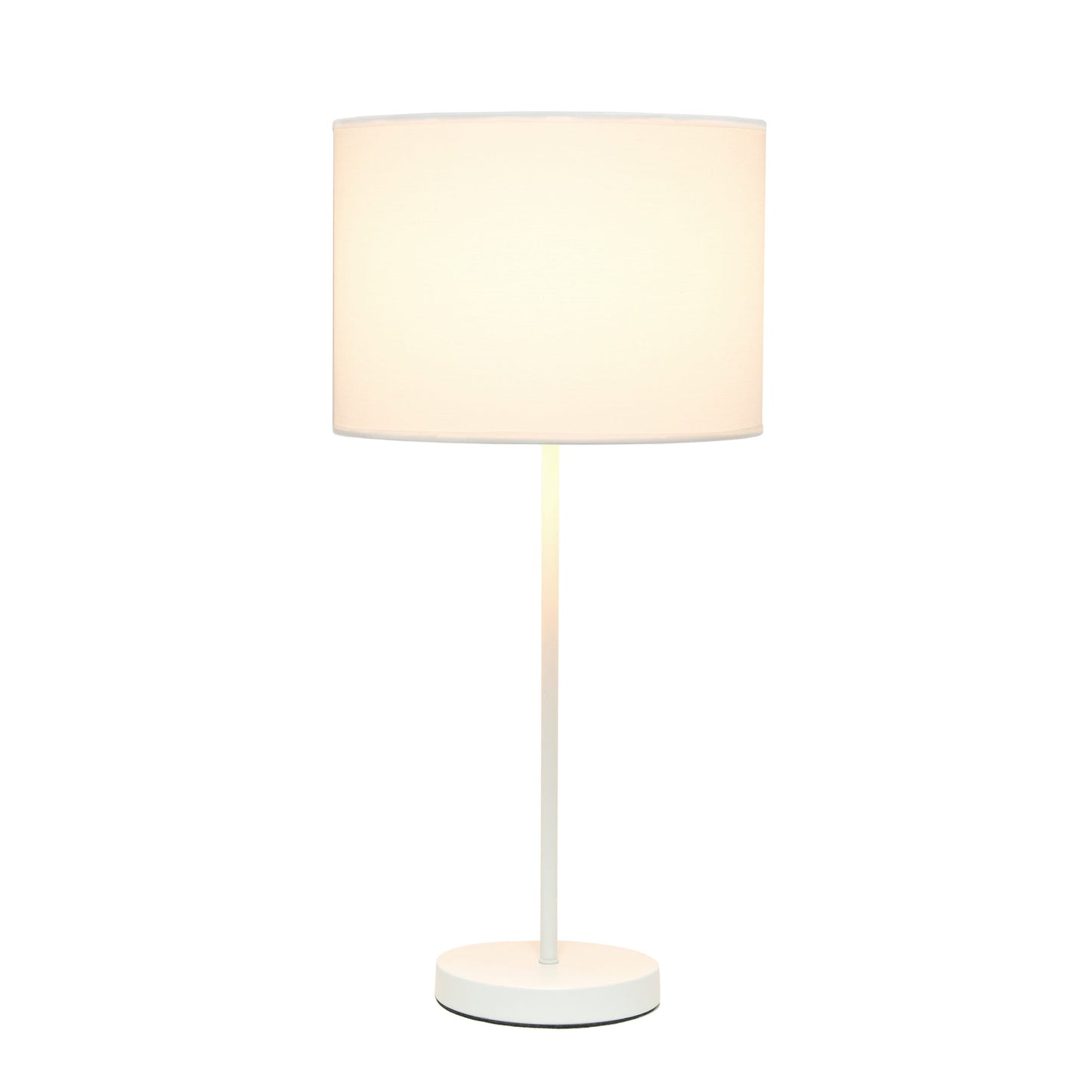 All The Rages Simple Designs White Stick Lamp With White Fabric Shade