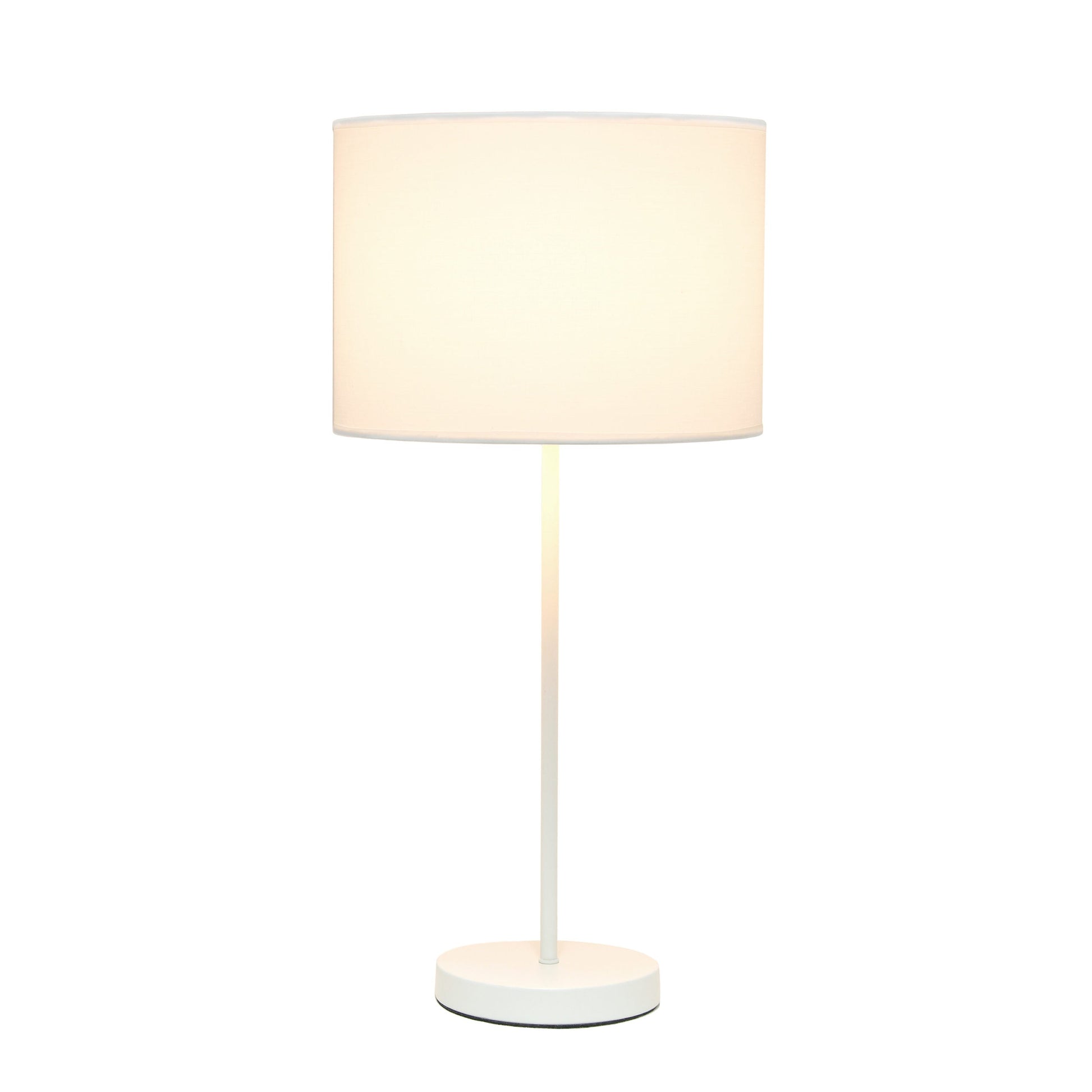 All The Rages Simple Designs White Stick Lamp With White Fabric Shade