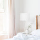 All The Rages Simple Designs White Stick Lamp With White Fabric Shade