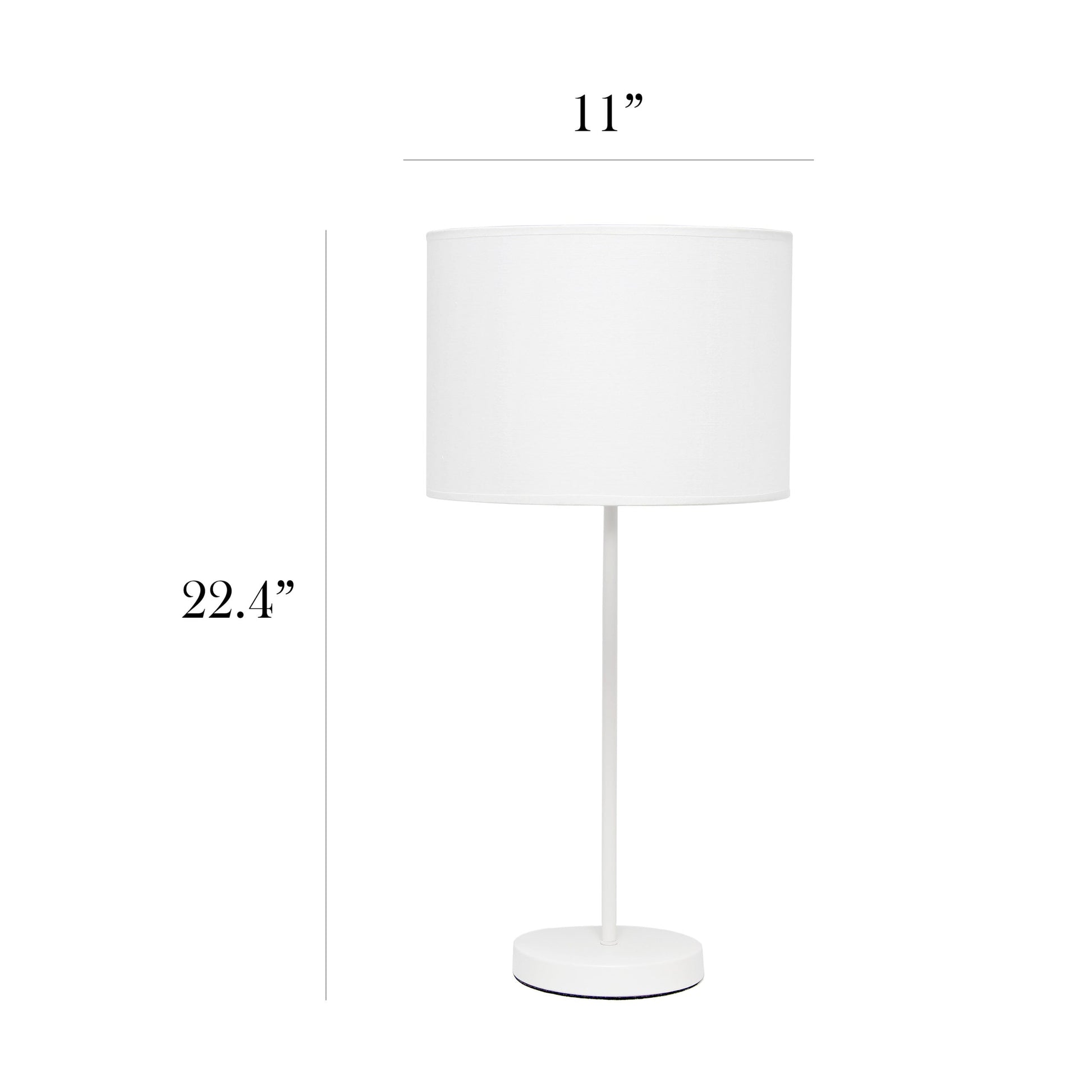 All The Rages Simple Designs White Stick Lamp With White Fabric Shade
