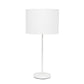All The Rages Simple Designs White Stick Lamp With White Fabric Shade