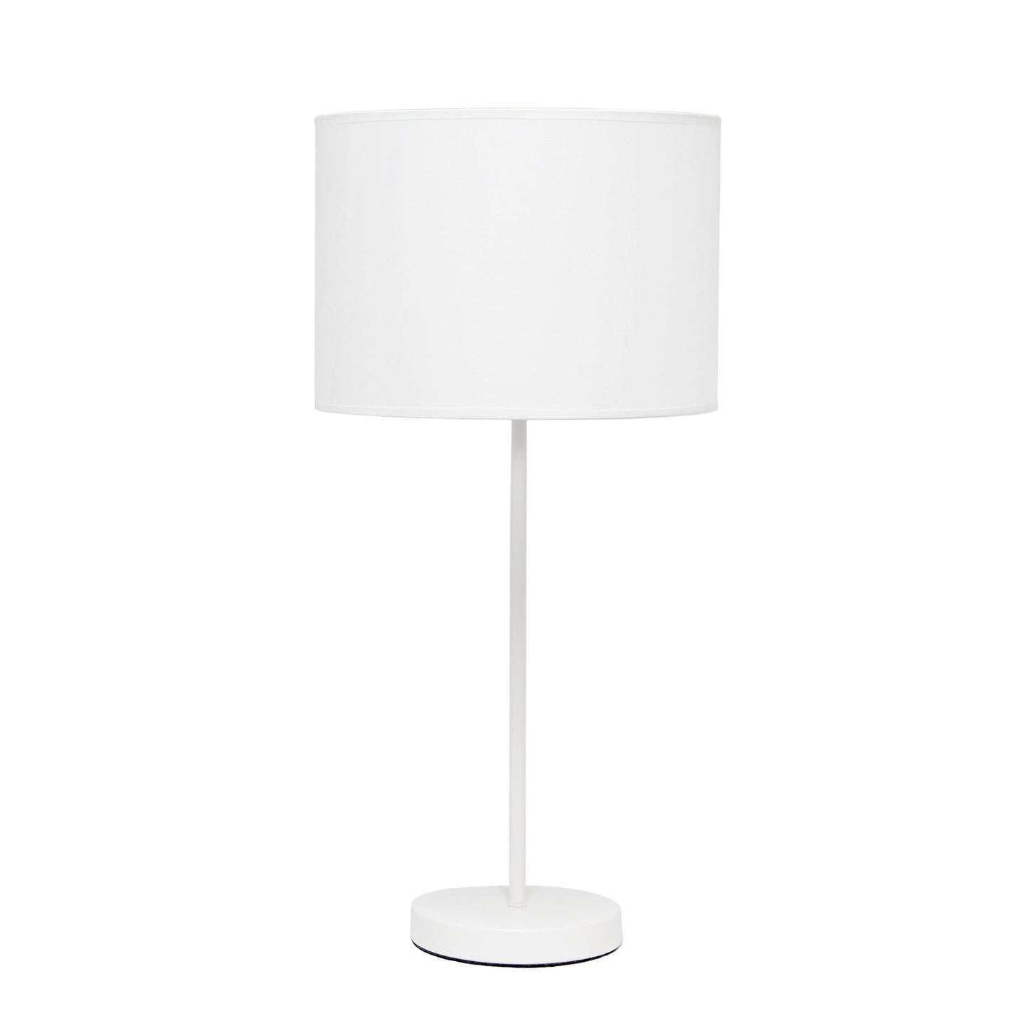 All The Rages Simple Designs White Stick Lamp With White Fabric Shade
