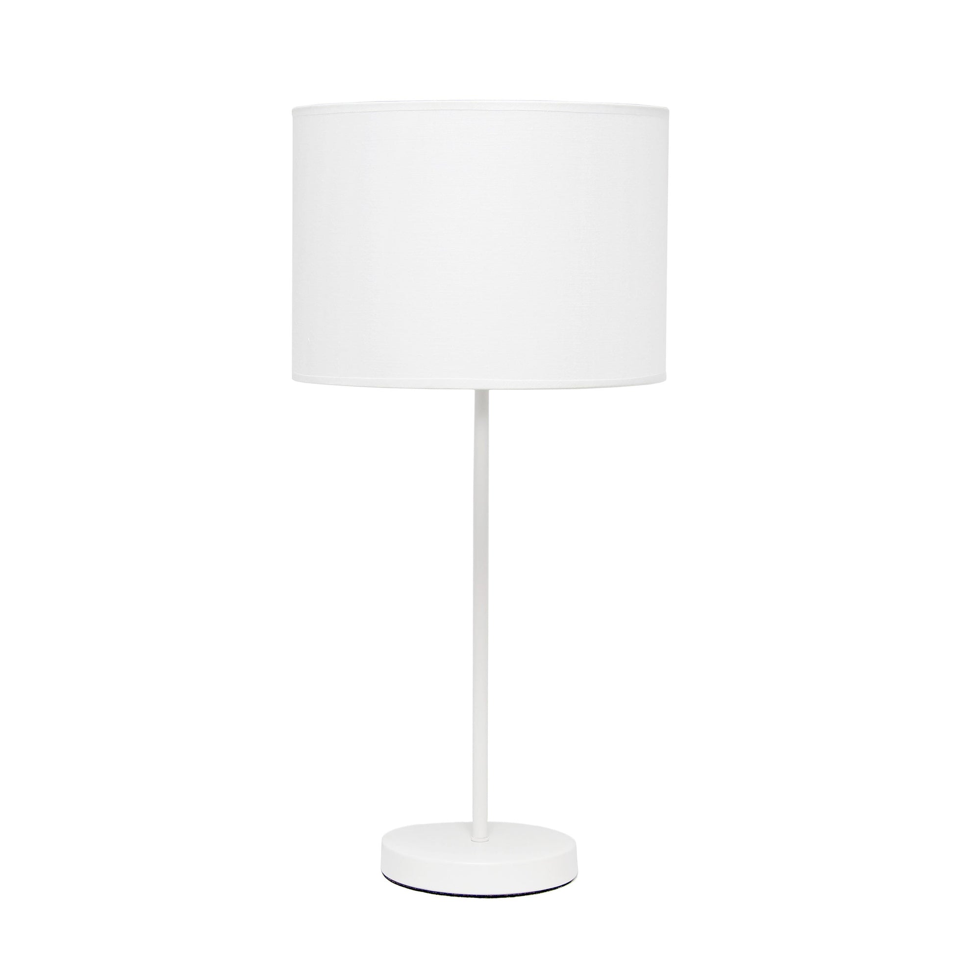 All The Rages Simple Designs White Stick Lamp With White Fabric Shade