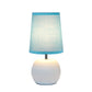 All The Rages Simple Designs White Studded Texture Ceramic Table Lamp With Blue Shade
