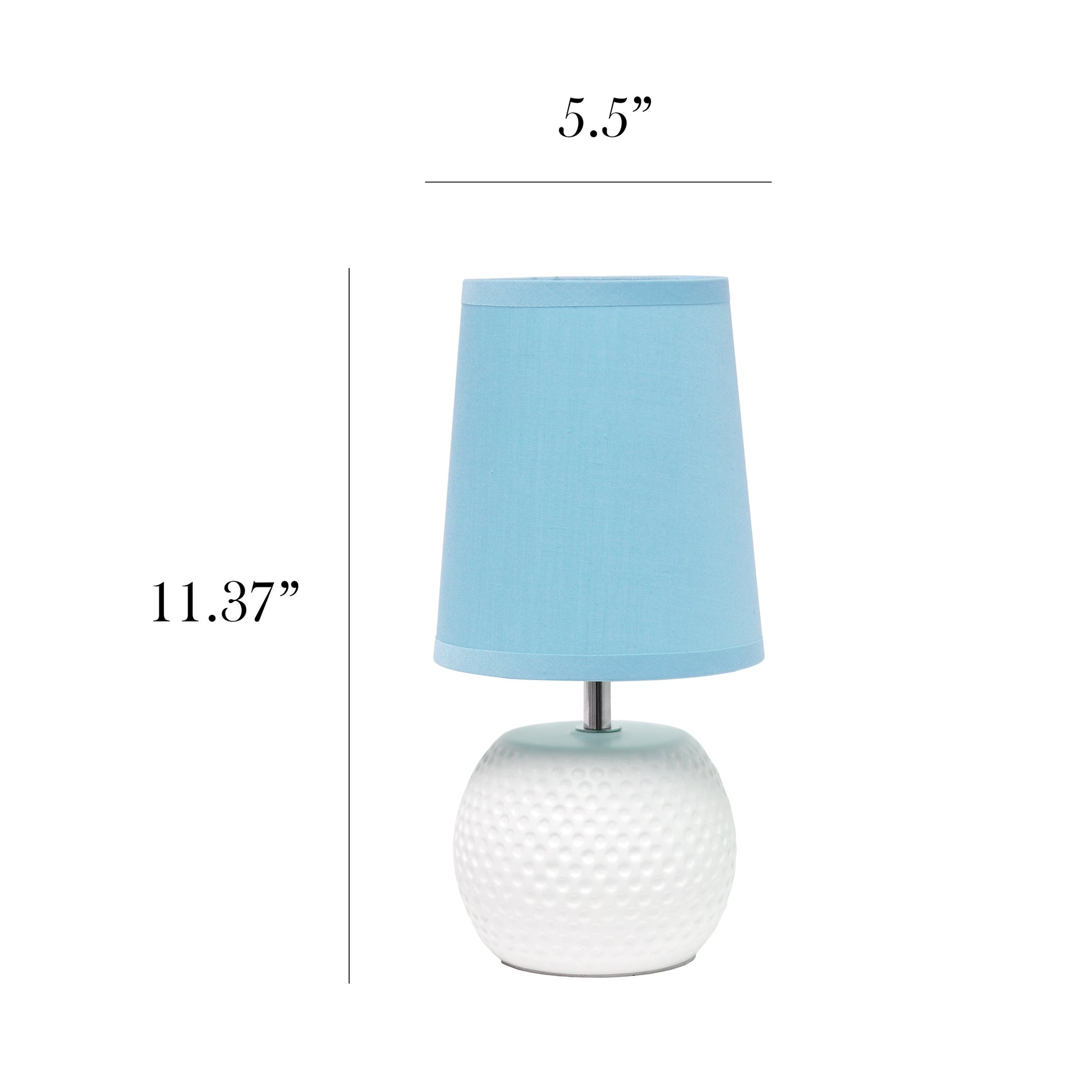 All The Rages Simple Designs White Studded Texture Ceramic Table Lamp With Blue Shade