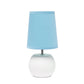 All The Rages Simple Designs White Studded Texture Ceramic Table Lamp With Blue Shade