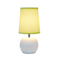 All The Rages Simple Designs White Studded Texture Ceramic Table Lamp With Green Shade