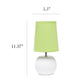 All The Rages Simple Designs White Studded Texture Ceramic Table Lamp With Green Shade