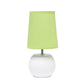 All The Rages Simple Designs White Studded Texture Ceramic Table Lamp With Green Shade