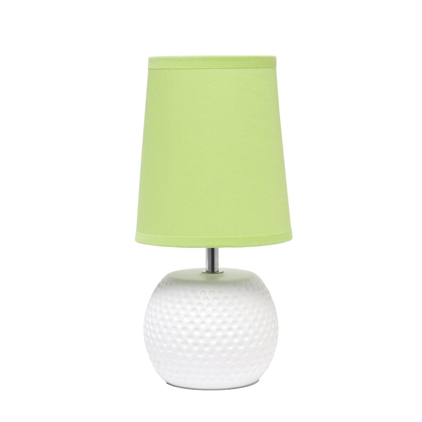 All The Rages Simple Designs White Studded Texture Ceramic Table Lamp With Green Shade
