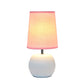 All The Rages Simple Designs White Studded Texture Ceramic Table Lamp With Pink Shade