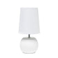 All The Rages Simple Designs White Studded Texture Ceramic Table Lamp With White Shade