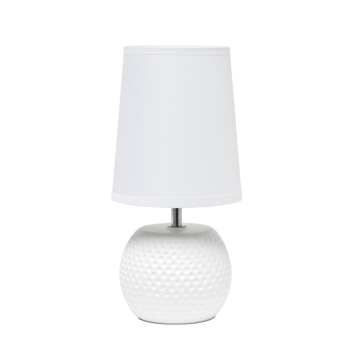 All The Rages Simple Designs White Studded Texture Ceramic Table Lamp With White Shade