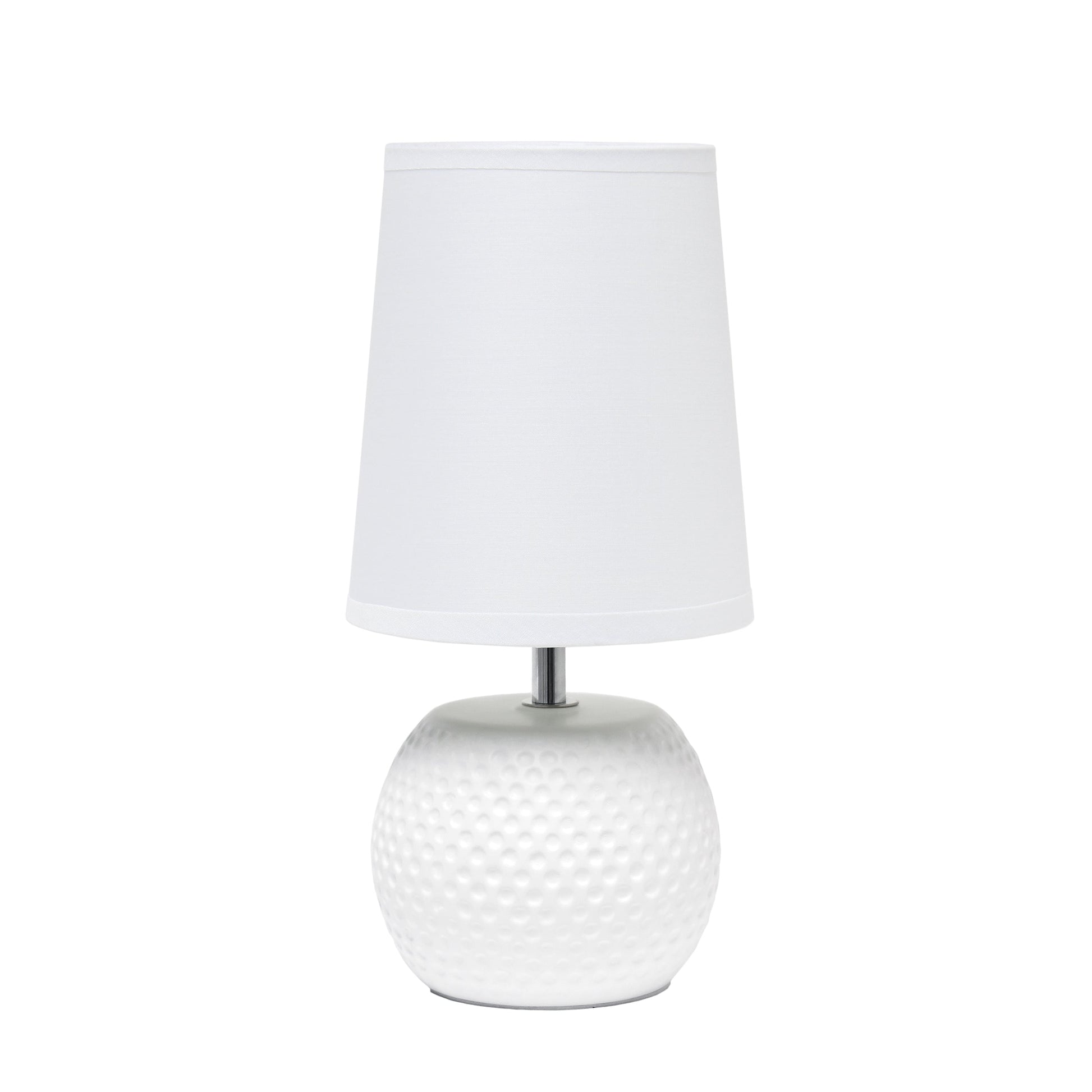All The Rages Simple Designs White Studded Texture Ceramic Table Lamp With White Shade