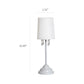 All The Rages Simple Designs White Table Lamp With Fabric Shade & Hanging Acrylic Beads