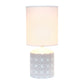 All The Rages Simple Designs White & Tan Flowers Prints Table Lamp