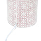 All The Rages Simple Designs White & Tan Flowers Prints Table Lamp