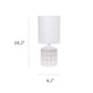 All The Rages Simple Designs White & Tan Flowers Prints Table Lamp
