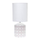 All The Rages Simple Designs White & Tan Flowers Prints Table Lamp
