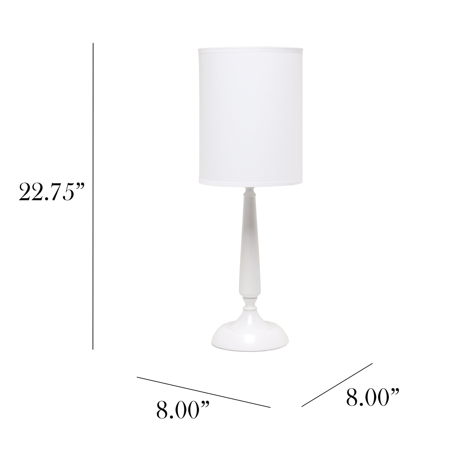 All The Rages Simple Designs White Traditional Candlestick Table Lamp