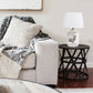 All The Rages Simple Designs White Wash Rustic Deer Buck Nature Printed Ceramic Farmhouse Accent Table Lamp With White Fabric Shade