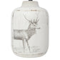 All The Rages Simple Designs White Wash Rustic Deer Buck Nature Printed Ceramic Farmhouse Accent Table Lamp With White Fabric Shade