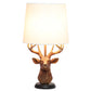 All The Rages Simple Designs Woodland 17" Tall Rustic Antler Copper Deer Table Lamp With Tapered White Fabric Shade