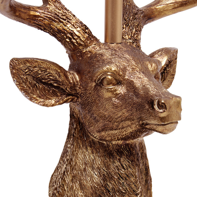 All The Rages Simple Designs Woodland 17" Tall Rustic Antler Copper Deer Table Lamp With Tapered White Fabric Shade