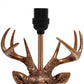All The Rages Simple Designs Woodland 17" Tall Rustic Antler Copper Deer Table Lamp With Tapered White Fabric Shade