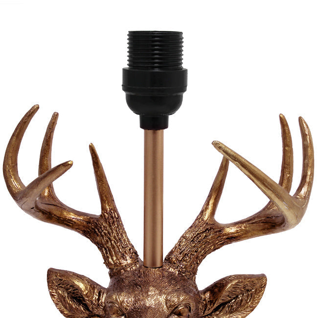 All The Rages Simple Designs Woodland 17" Tall Rustic Antler Copper Deer Table Lamp With Tapered White Fabric Shade