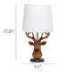 All The Rages Simple Designs Woodland 17" Tall Rustic Antler Copper Deer Table Lamp With Tapered White Fabric Shade