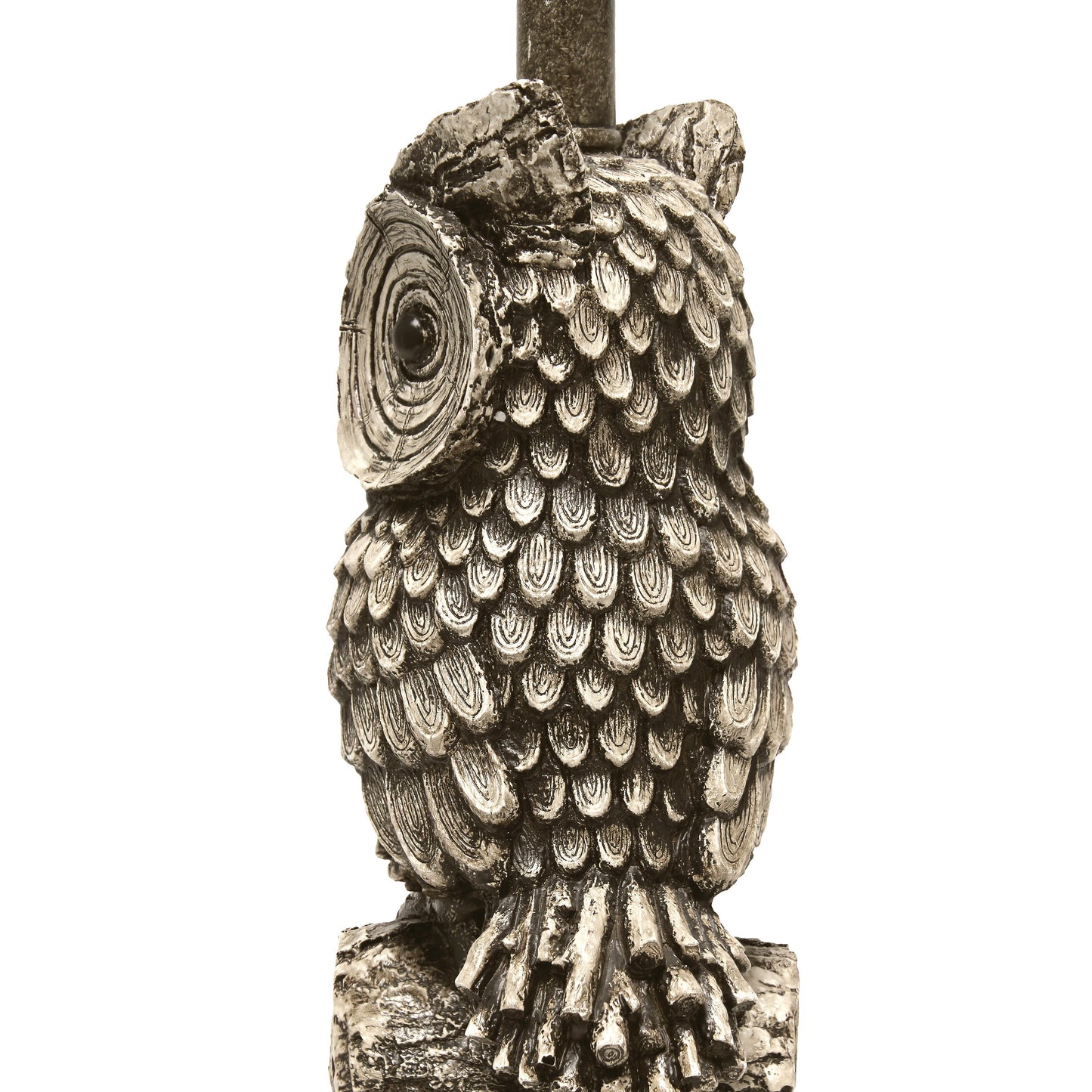 All The Rages Simple Designs Woodland 20" Polyresin Brown & White Night Owl Novelty Table Lamp With Green Tapered Drum Fabric Shade
