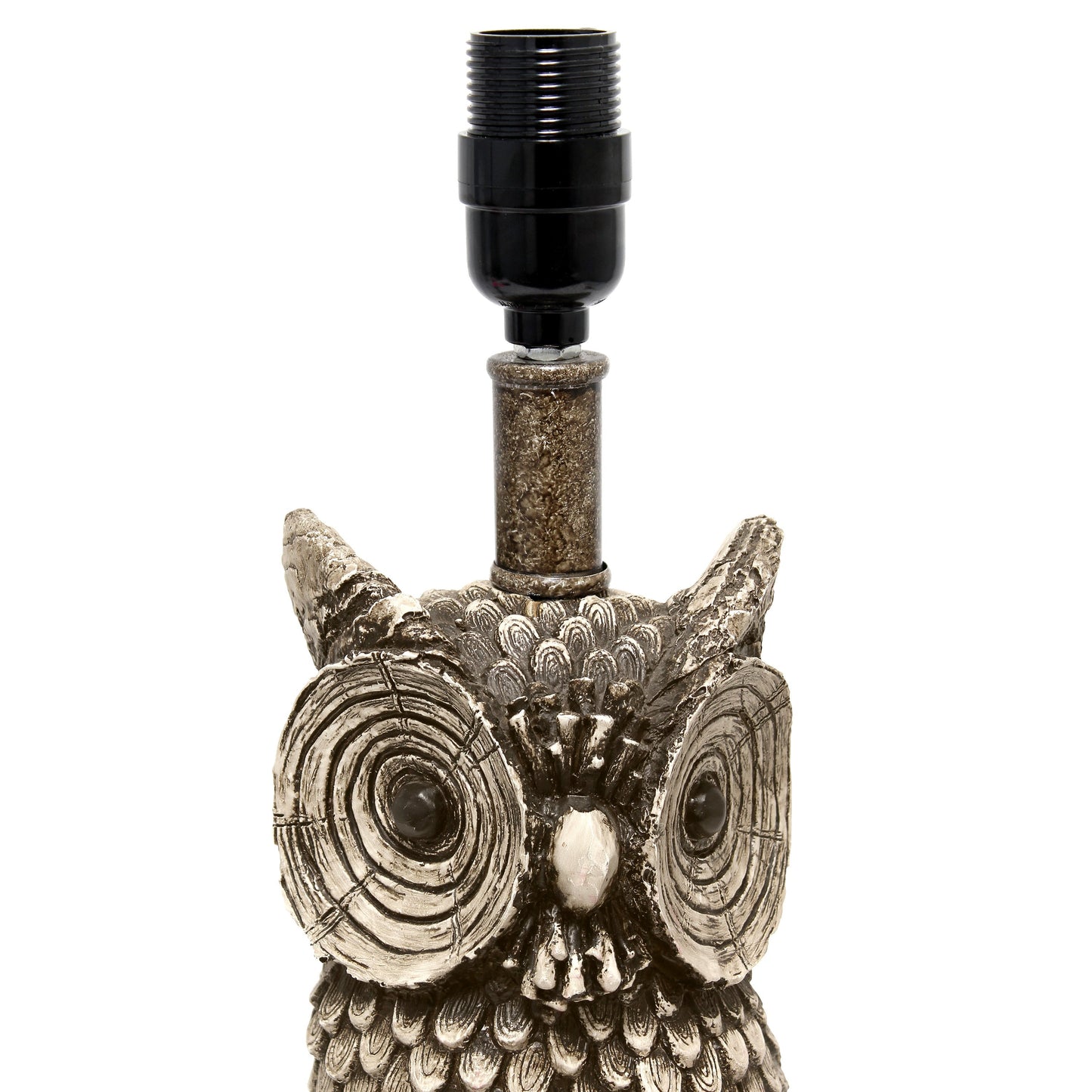 All The Rages Simple Designs Woodland 20" Polyresin Brown & White Night Owl Novelty Table Lamp With Green Tapered Drum Fabric Shade