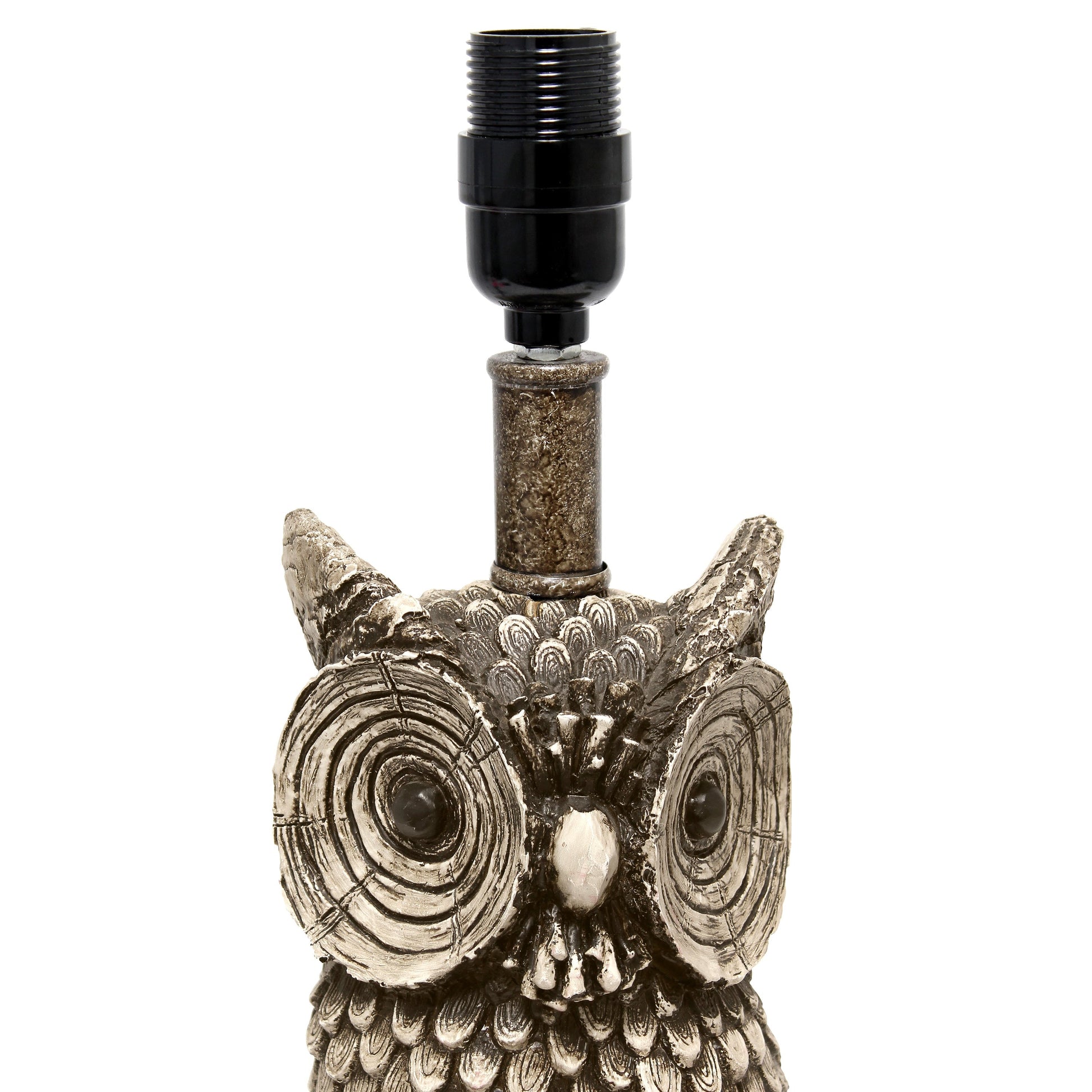 All The Rages Simple Designs Woodland 20" Polyresin Brown & White Night Owl Novelty Table Lamp With Green Tapered Drum Fabric Shade