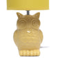 All The Rages Simple Designs Yellow 13" Ceramic Owl Table Lamp With Matching Fabric Shade